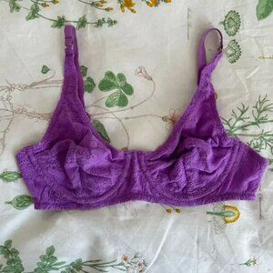 Purple Lace Underwire Bra - Araks